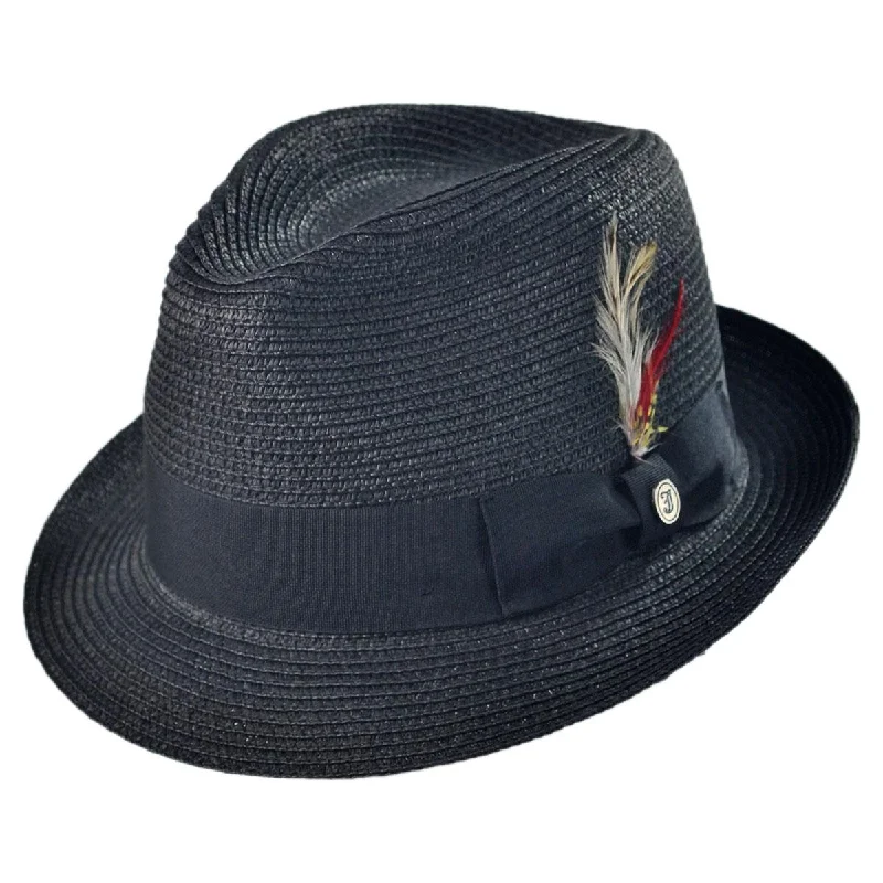 Rugged felt hat with weather-resistant finish -Wholesale Toyo Straw Braid Trilby Fedora Hat B2B Pre-Pack