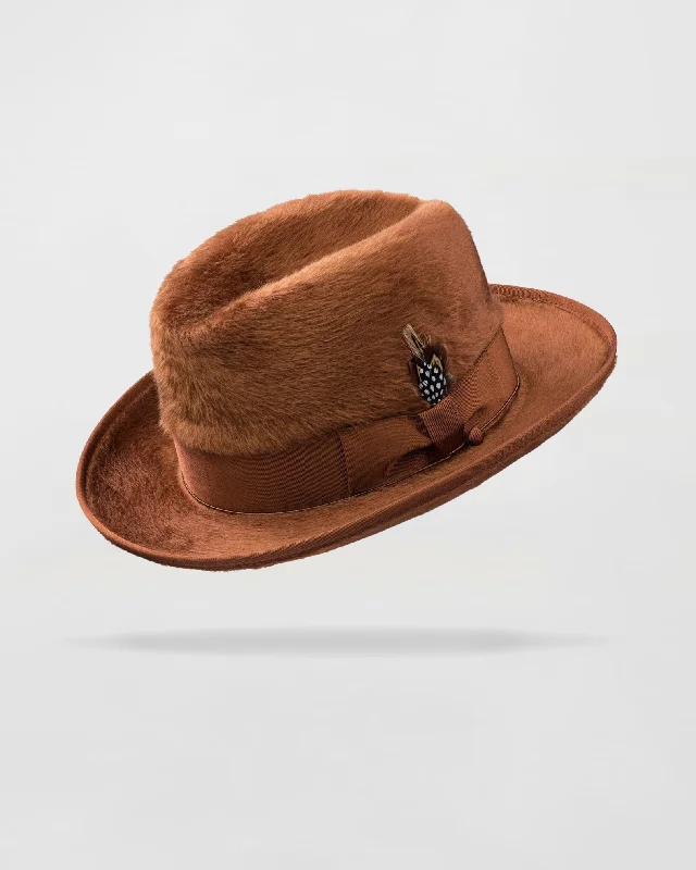 Classic fedora felt hat for timeless charm -Dapper Gent's Fedora Homburg Beaver Hat