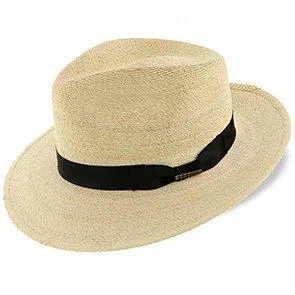 Durable wool felt hat for outdoor durability -Rushmore - Stetson Palm Straw Fedora Hat