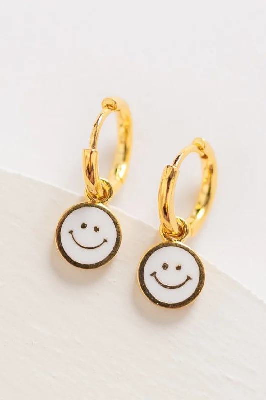 Drop Earrings for Bridesmaids Look -Cove Smiley Huggie Earrings