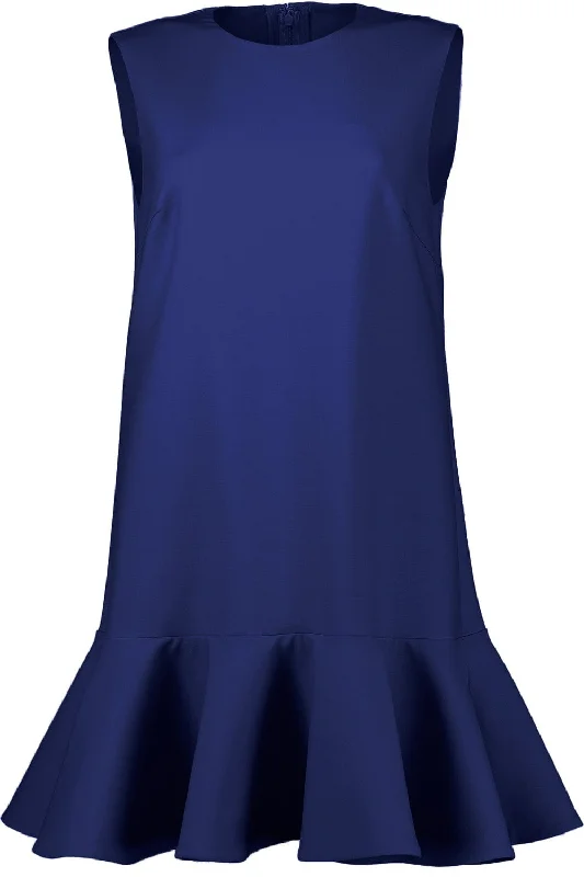 Strapless Dresses for Glamorous -Sleeveless Flounce Mini Dress - Navy