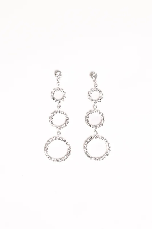 Drop Earrings with Leaf Motifs -Celeste Earrings - Silver