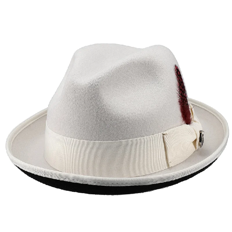 Stylish felt hat with modern brim curve -Stacy Adams GT Polyester Fedora Hat