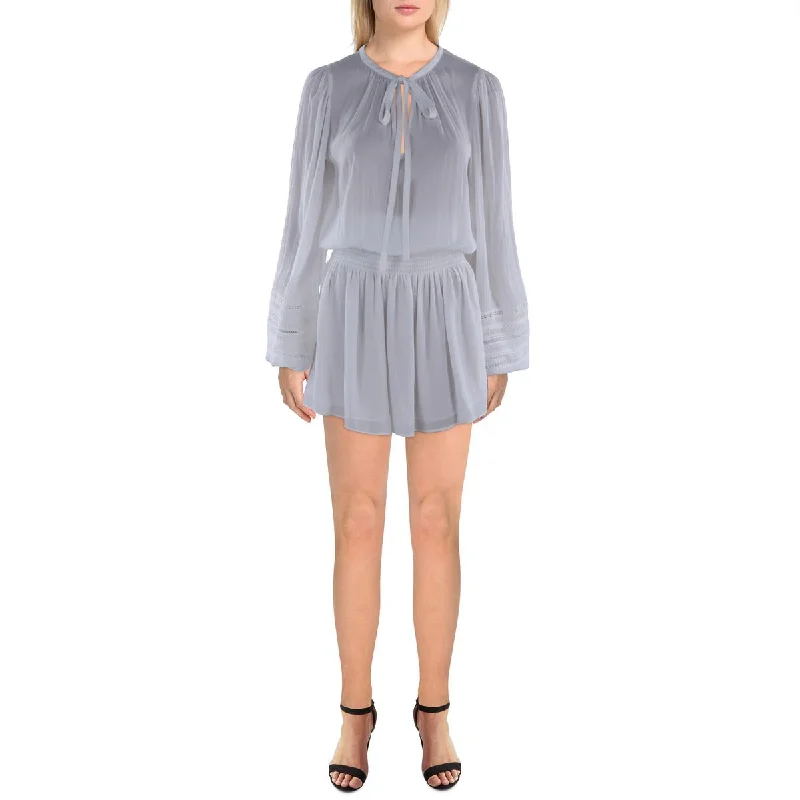 Tie-up Dresses for Decorative -Ramy Brook Womens Rosey Lace Trim Short Mini Dress