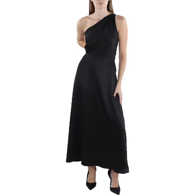 Abstract Dresses for Creative -Rachel Parcell Womens Silky Charmeuse One Shoulder Midi Dress