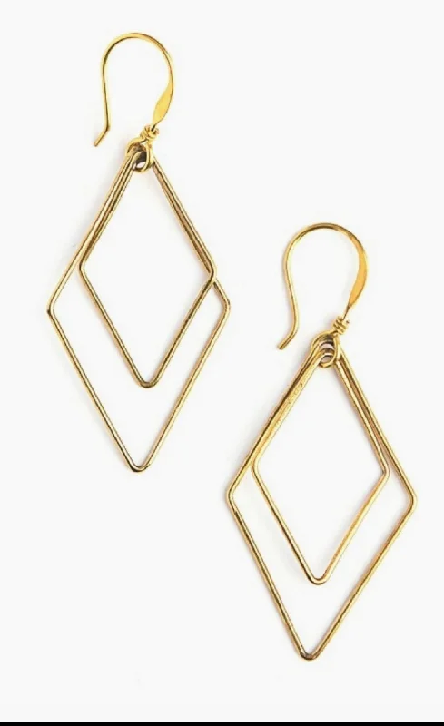 Adjustable Drop Earrings for Custom Fit -Rhombus Dangle Earrings