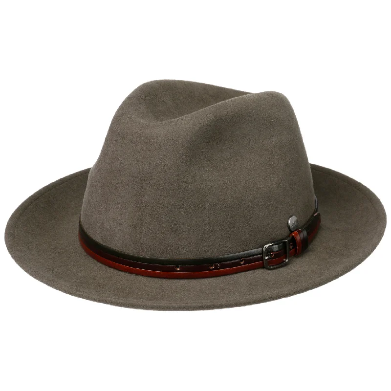 Soft felt hat for gentle head comfort -Time-Honored Wool Hat With Leather Band Fedora Hat