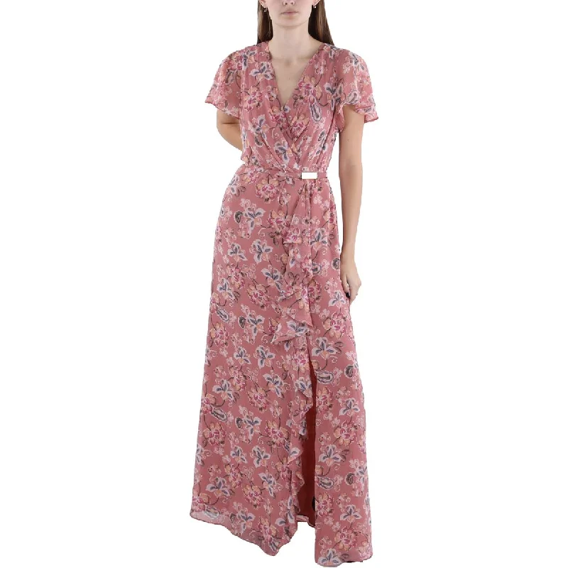 Strapless Dresses for Glamorous -Lauren Ralph Lauren Womens Floral Ruffled Maxi Dress