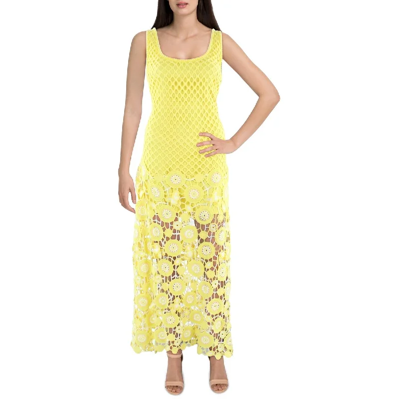 Maximalist Dresses for Bling -Jonathan Simkhai Womens Samilla Crochet Semi-Sheer Maxi Dress