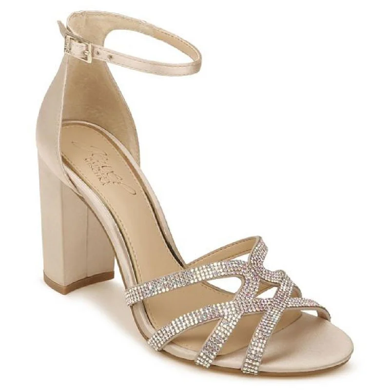 Retro Dresses for Throwback -Jewel Badgley Mischka Womens Fidelity Satin Dressy Ankle Strap