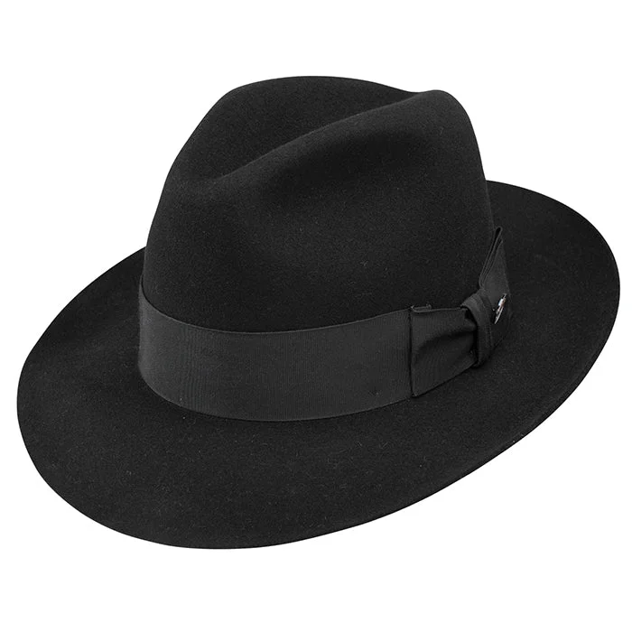 Classic felt hat with soft wool texture -Stetson Wool Temple Fedora Hat