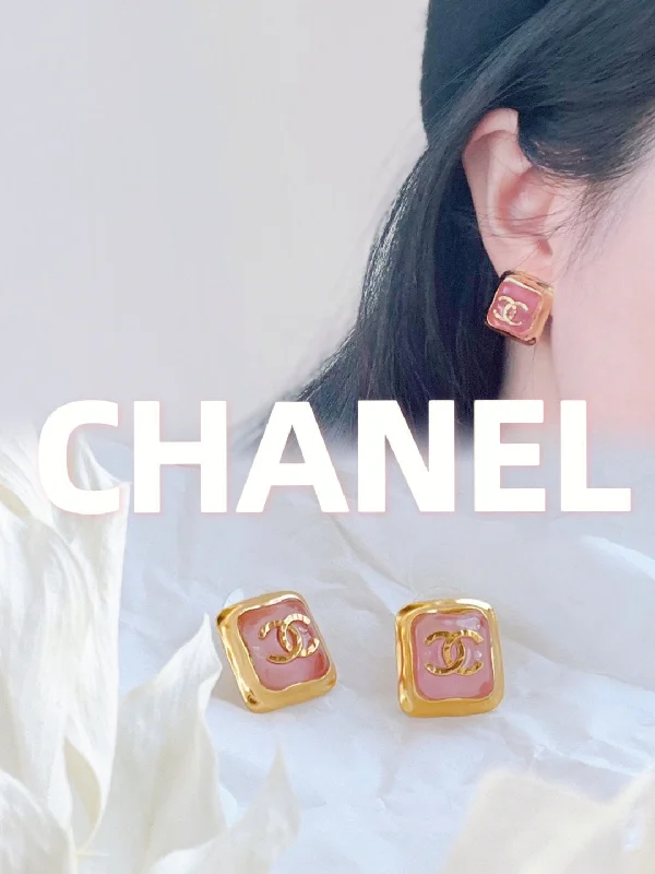 Ethnic Drop Earrings with Tribal Design -Chanel Square Double C Gold Earrings EHA285