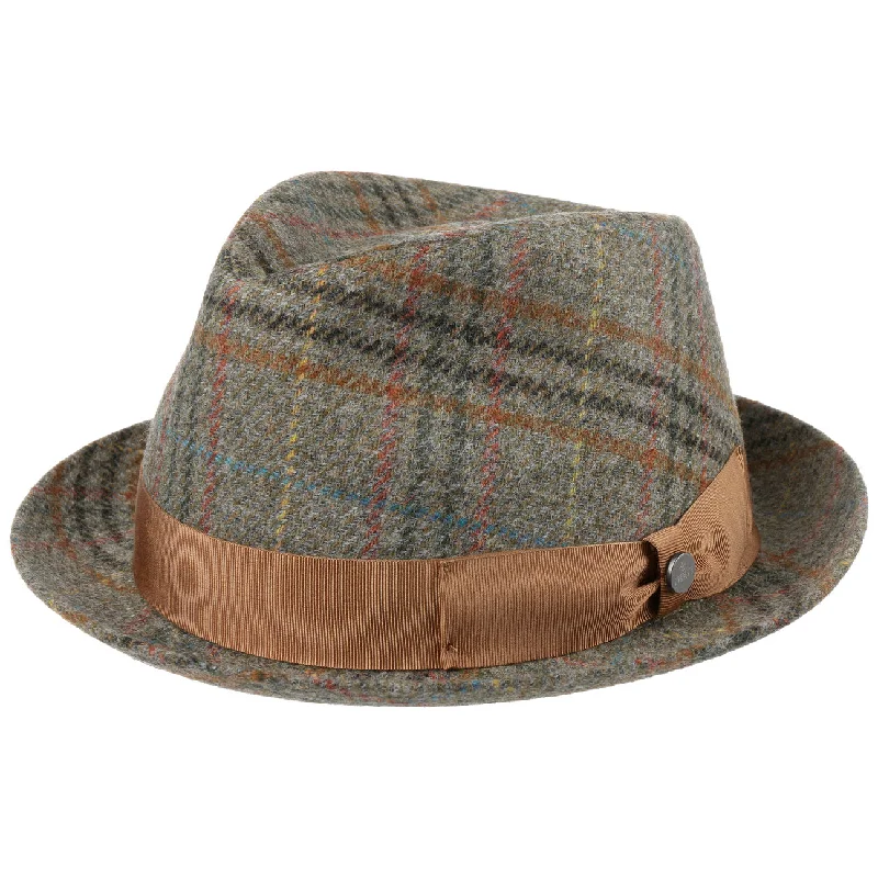 Breathable felt hat with light wool weave -Old-World Player Wool Fedora Hat