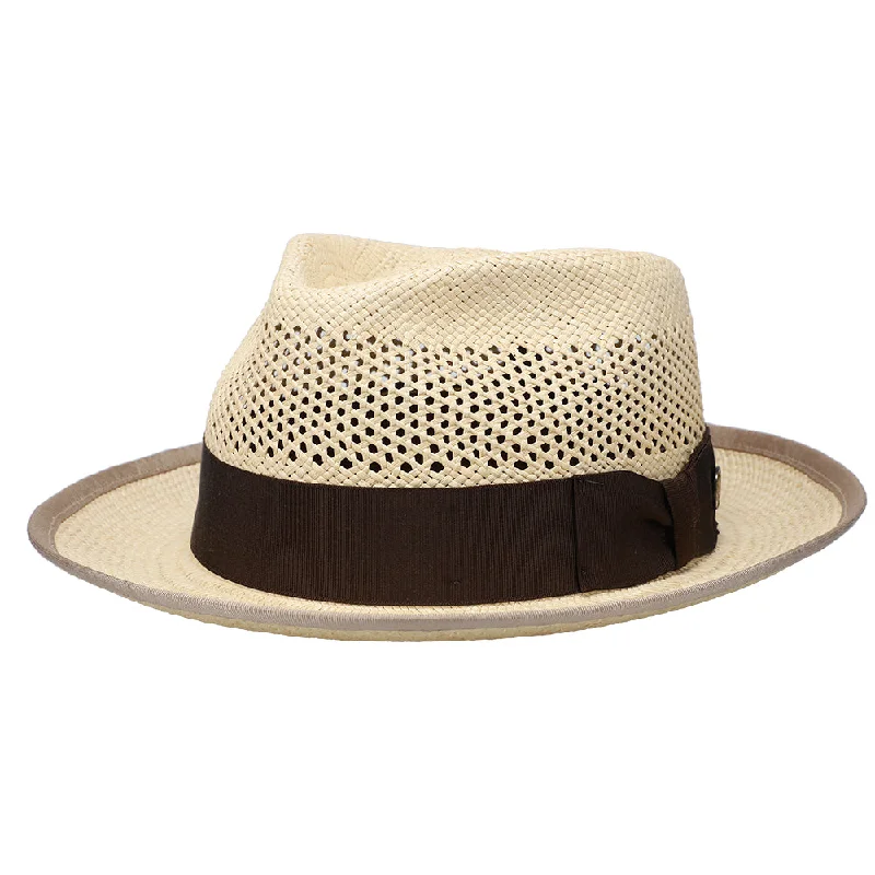 Handmade wool felt hat for artisan appeal -Whippet - Stetson Natural Straw Grade 8 Panama Fedora Hat