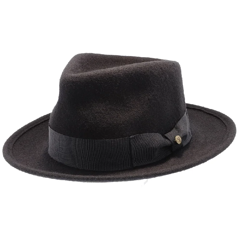 Soft felt hat with smooth texture finish -Capital - Walrus Crushable Hat Wool Felt Fedora - H7000