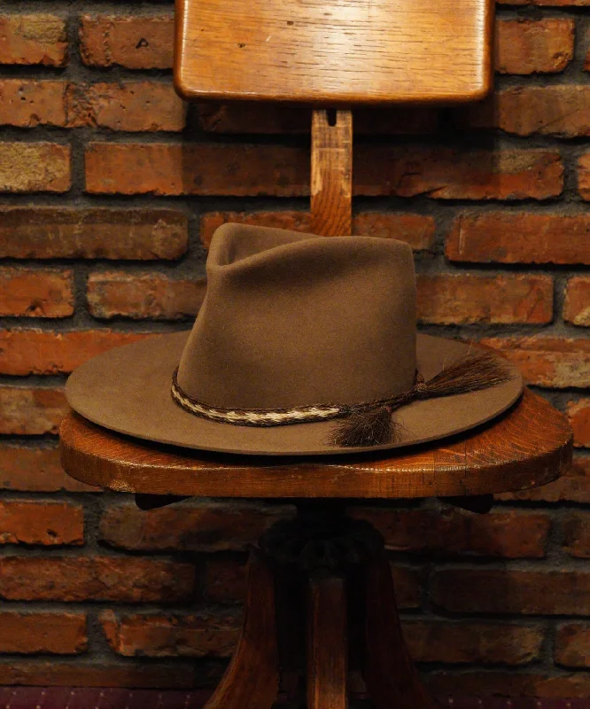 Soft felt hat with plush wool feel -Timeless Trims Felt Fedora in Mocha