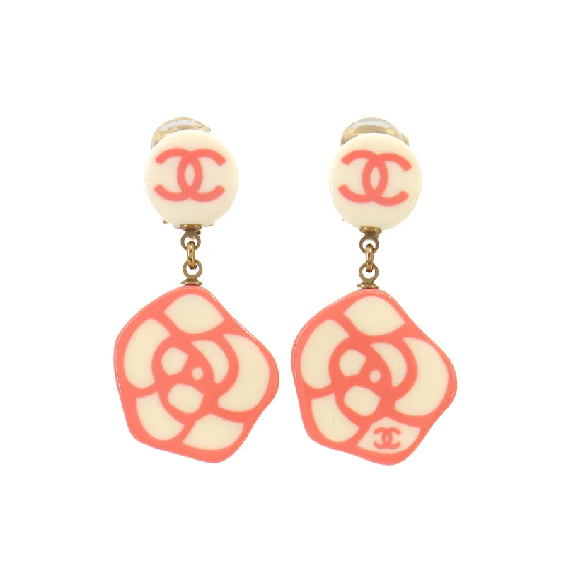 Drop Earrings for Office Wear -Chanel  ivory pink Clip Earrings (Pre-Owned)