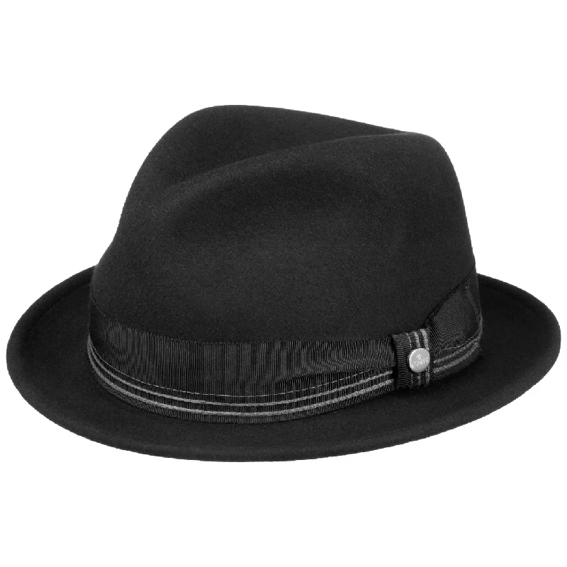 Durable felt hat for rugged outdoor wear -Vintage Vogue Player Wool Fedora Hat