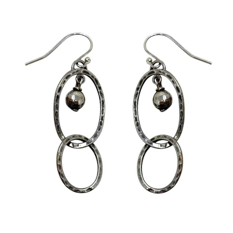 Drop Earrings with Hammered Finish -W1755 Hammered, Matte Sterling Silver Earrings By Silpada