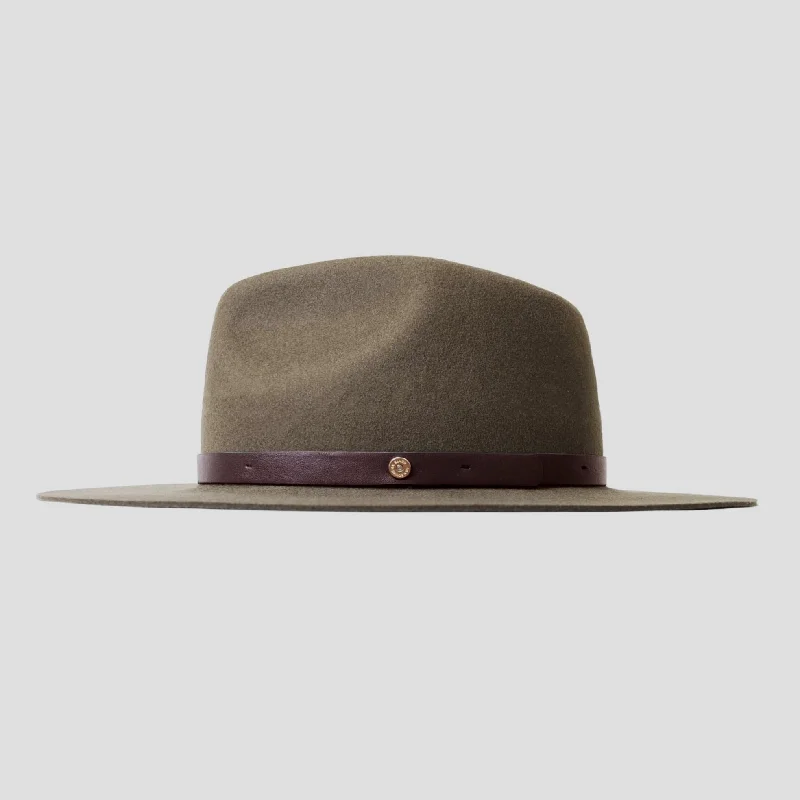 Rugged felt hat for outdoor adventure needs -Dapper Men's Felt Fedora Hat–Dark Olive