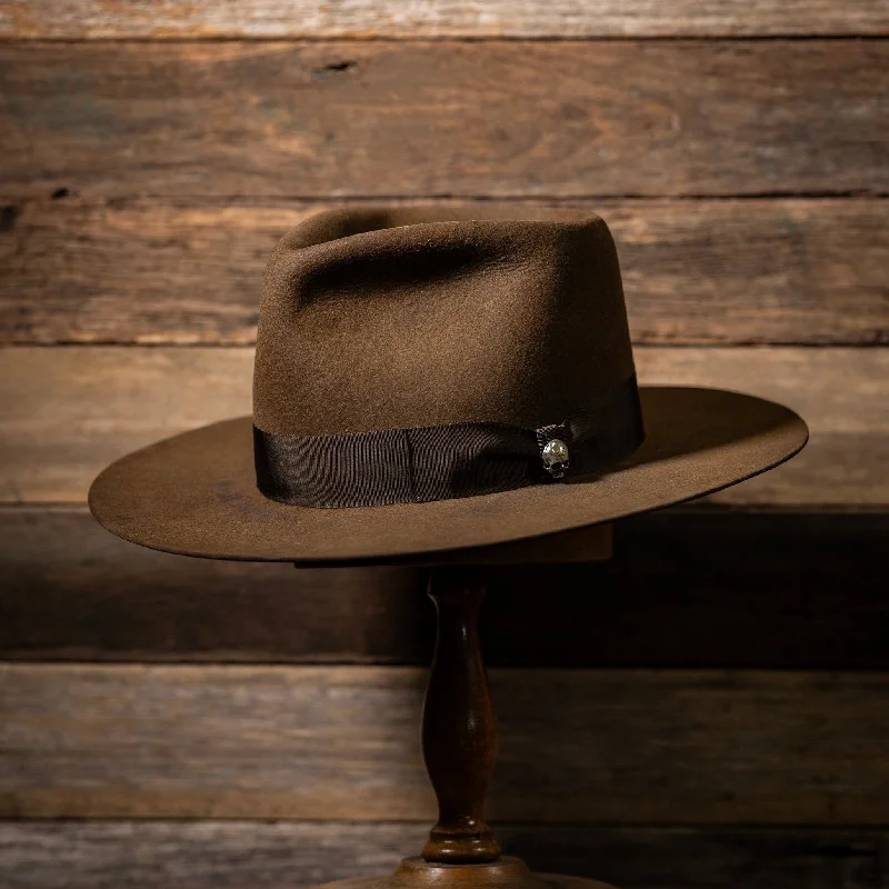 Trendy felt hat for modern urban outfits -Chic Felt Fedora-Brown