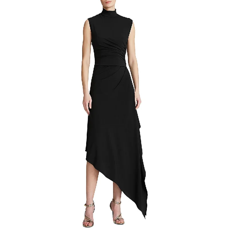 Beaded Dresses for Glamour -Halston Womens Layla Midi Drapey Cocktail And Party Dress