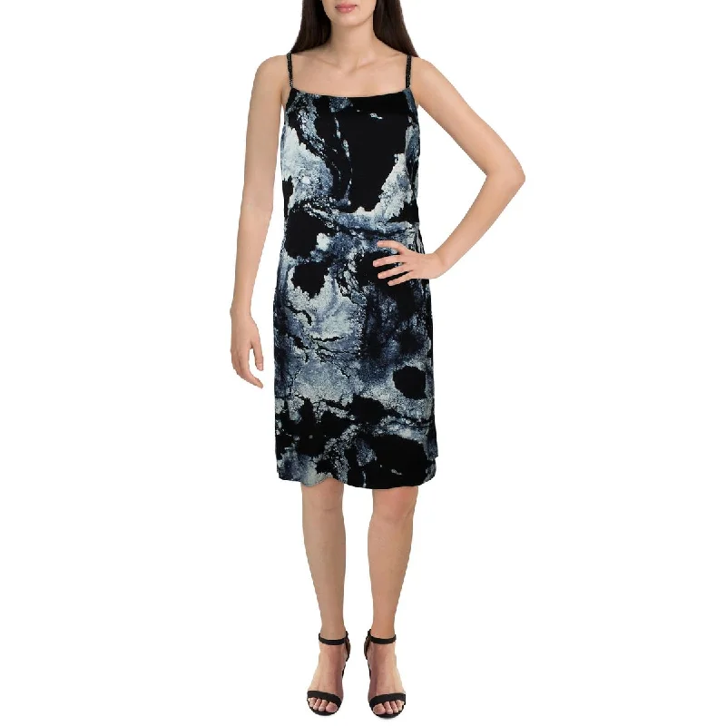 Satin Dresses for Shiny Look -Belldini Womens    Marble Dressy Midi Dress