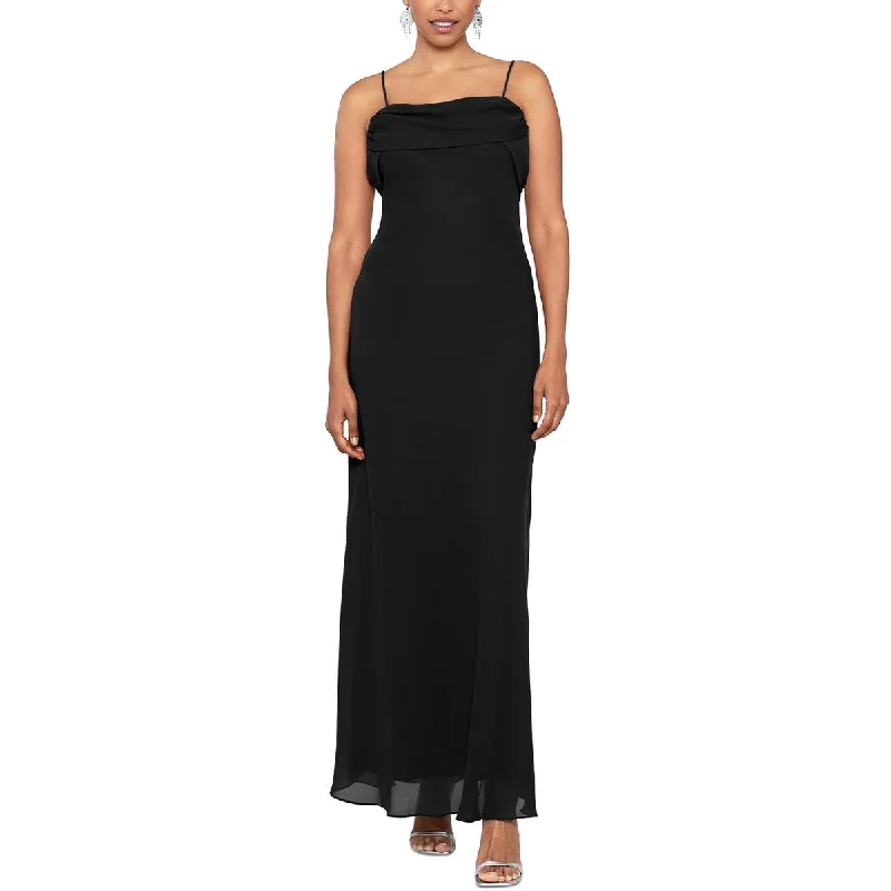 Ethnic Dresses with Tribal Design -Betsy & Adam Womens Draped Back Sleeveless Evening Dress