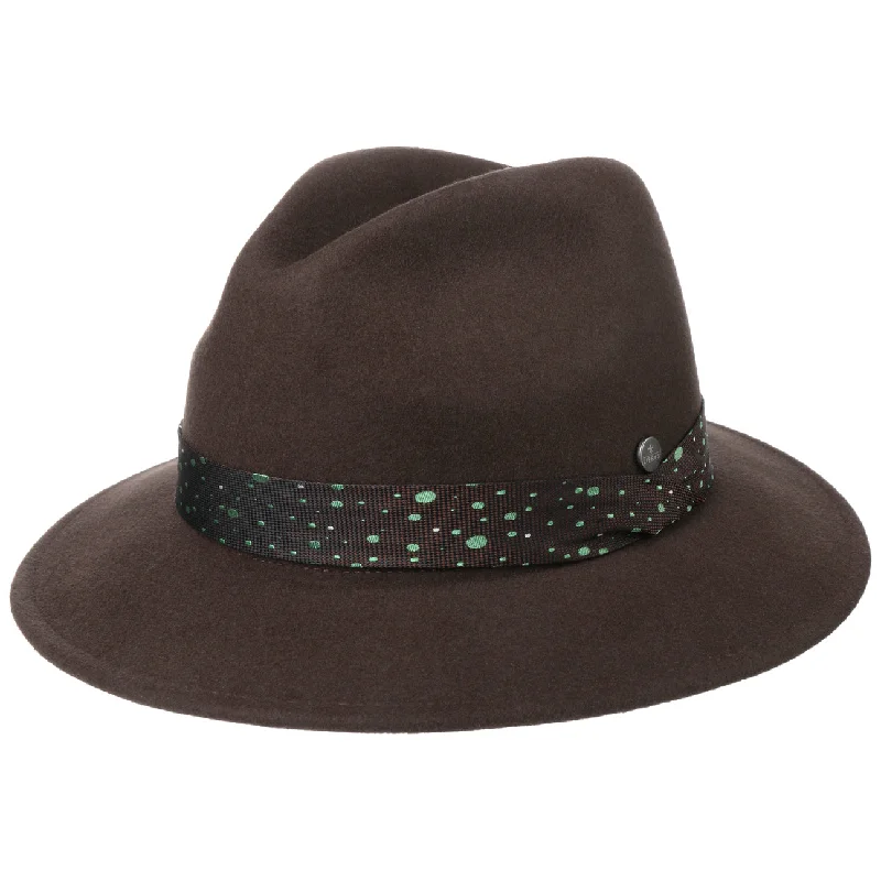 Luxury wool felt hat with soft lining -Gordon Traveller Felt Fedora Hat