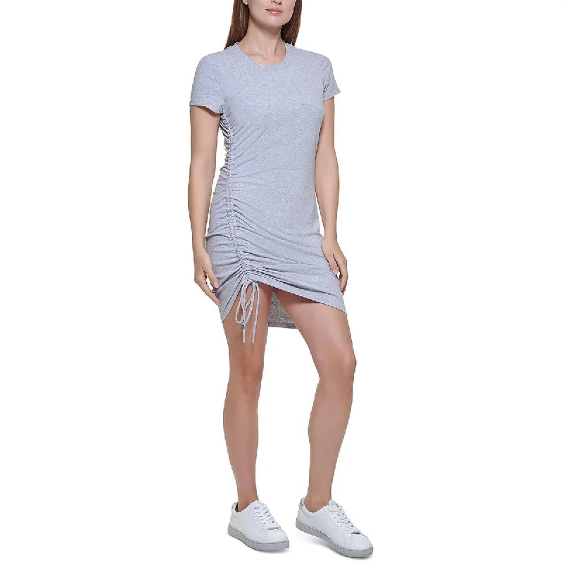 Anniversary Dresses for Special -Calvin Klein Jeans Womens Petites Ruched Mini T-Shirt Dress