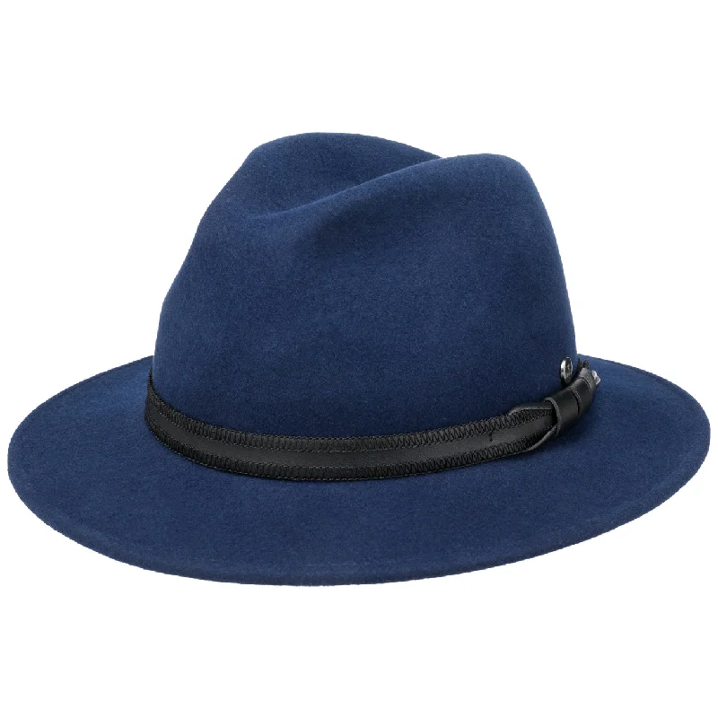 Warm felt hat for frosty winter mornings -Sarpy Traveller Felt Fedora Hat