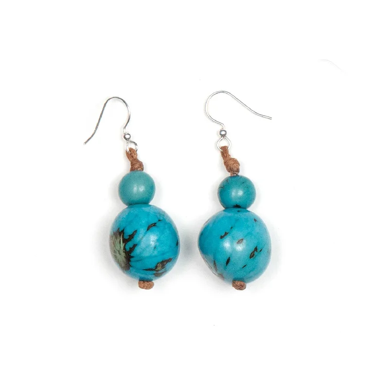 Drop Earrings for Gym Workout -Semilla Earrings, Turquoise