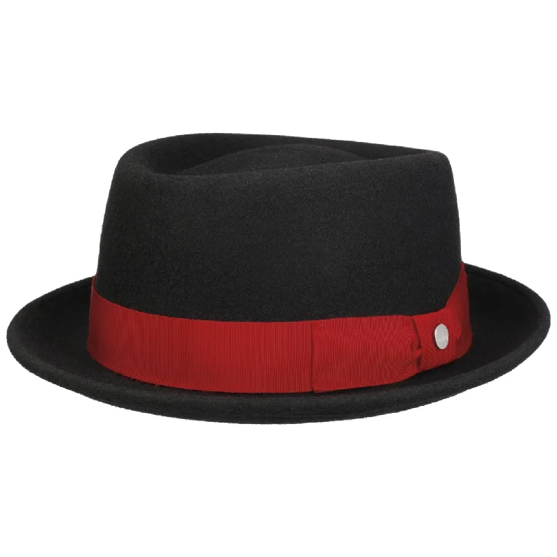 Affordable felt hat with durable wool blend -Twotone Crushable Pork Pie Fedora Hat