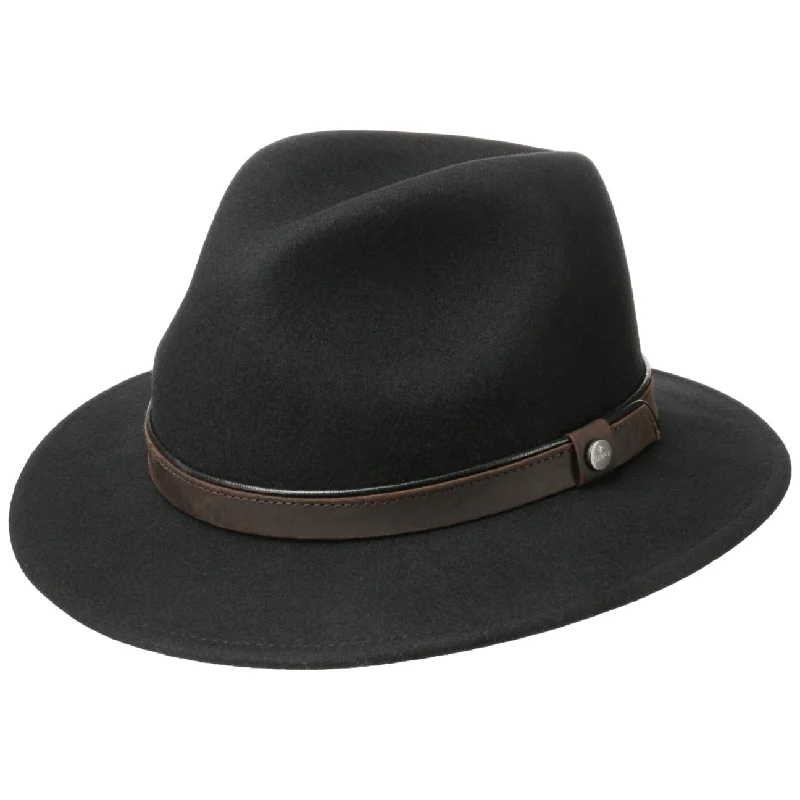 Vintage-style felt hat with subtle distressing -Sargent Traveller Wool Felt Hat by Lierys