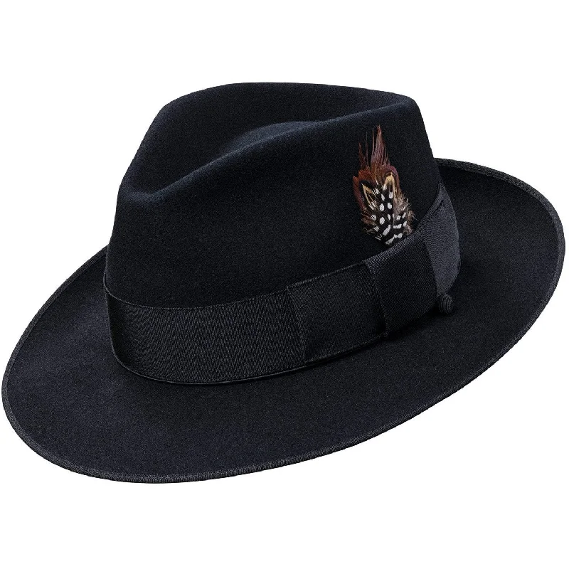 Vintage wool felt hat with worn charm -Selentino Queen Fedora Hat