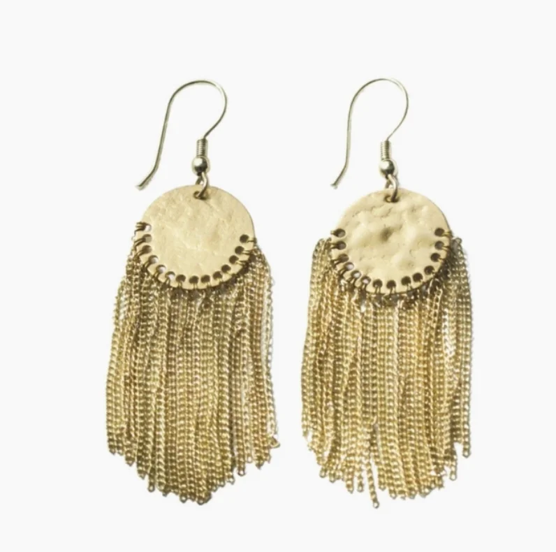 Punk Drop Earrings with Spikes -Rover Fun Fringe Earrings