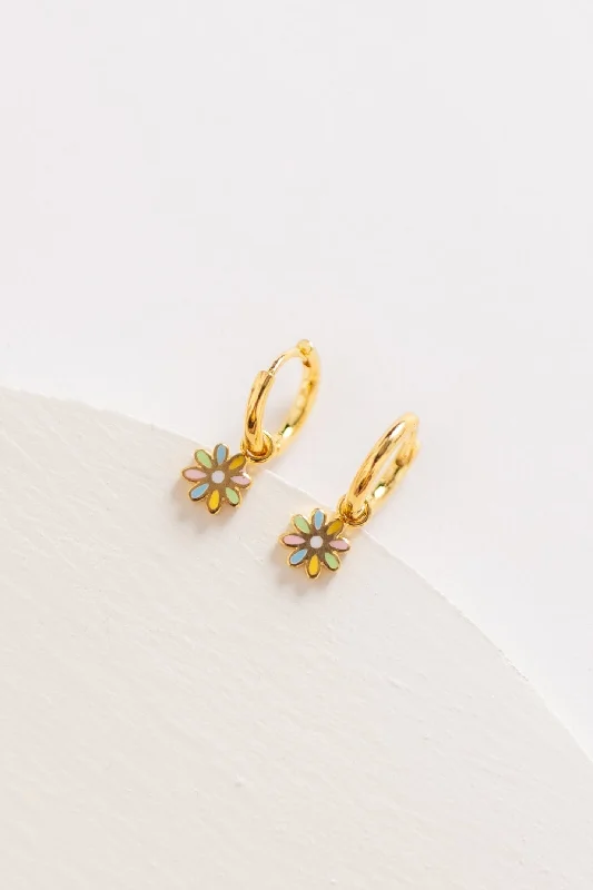 Drop Earrings for Festival Style -Cove Flower Huggies Earrings