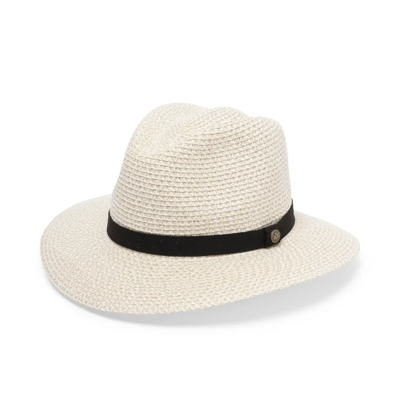 Affordable felt hat for budget-friendly accessorizing -Outback Lightweight Fedora Hat - Ivory/Black