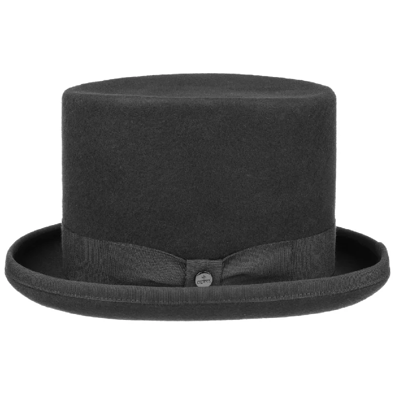 Elegant felt hat with delicate feather trim -Top Hat Wool Felt by Lierys