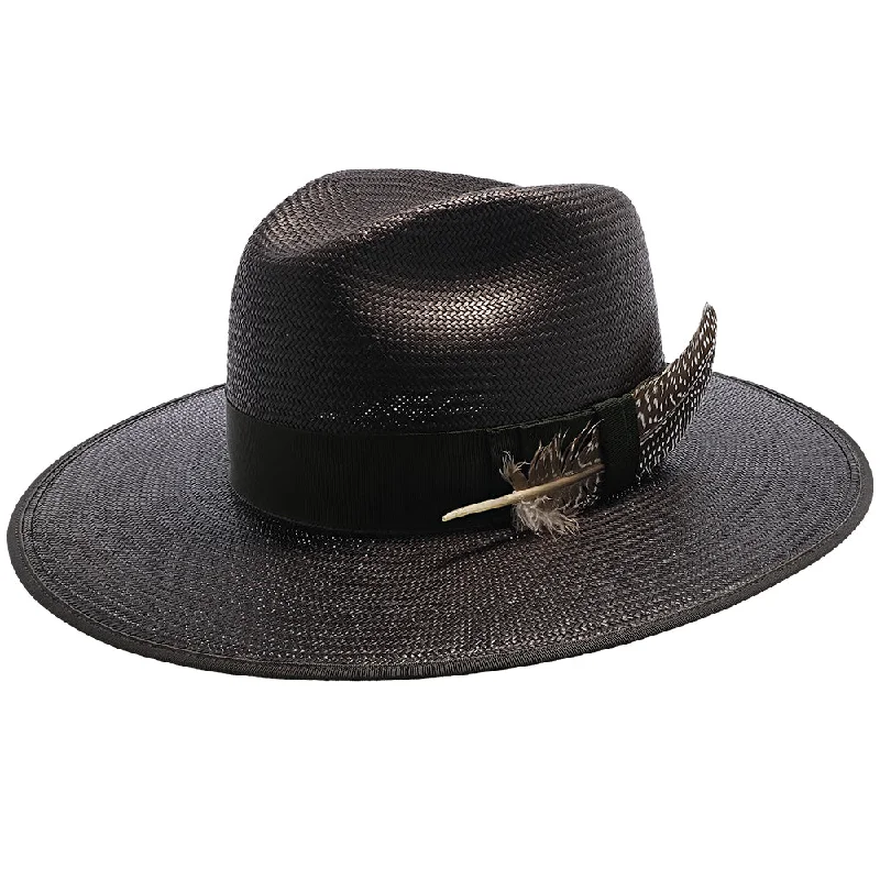 Waterproof felt hat for rainy season protection -Tri-City - Stetson Shantung Straw Fedora Hat