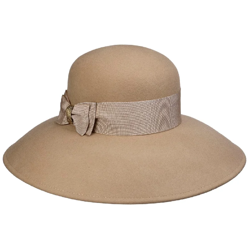 Stylish felt hat with leather trim details -Florence Women's Hat by Lierys