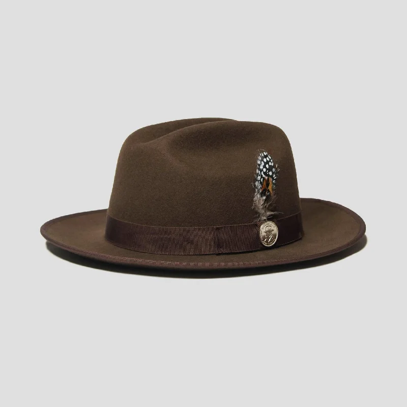 Luxury felt hat with fine wool blend -Tasteful Felt Fedora Hat-Chocolate