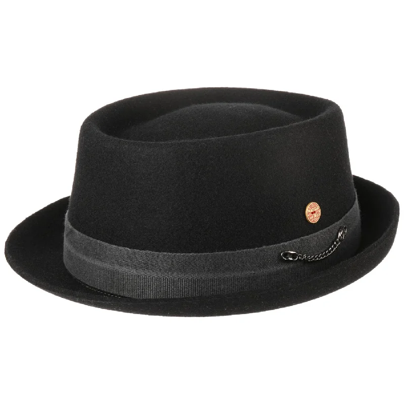 Bold wool felt hat for eye-catching flair -Gareth Soft Pork Pie Wool Hat by Mayser