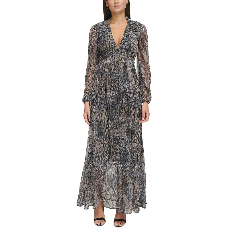 Beach Dresses for Coastal -Guess Womens Cut-Out Printed Evening Dress