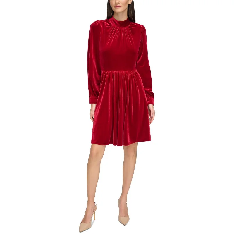 Celtic Dresses with Knotwork -Calvin Klein Womens Velvet Mock Neck Cocktail And Party Dress