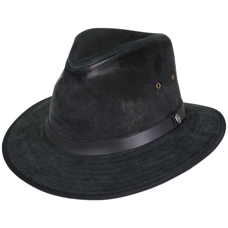 Breathable felt hat with airy wool weave -Wholesale Nubuck Leather Safari Fedora Hat B2B Pre-Pack