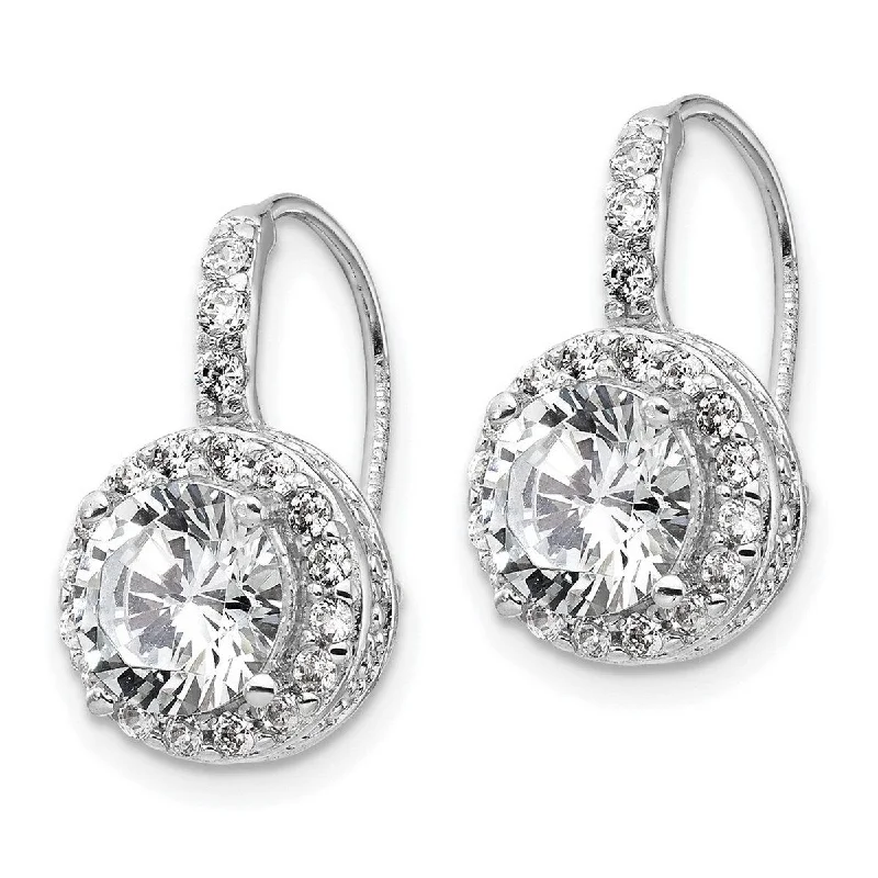 Long Drop Earrings for Dramatic -Curata 925 Sterling Silver Kidney wire CZ Cubic Zirconia French Wire Earrings - 17x11mm Wide