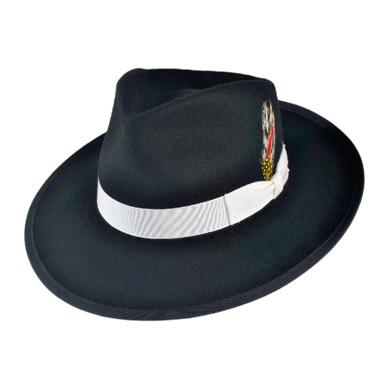 Stylish felt hat with modern brim curve -Wholesale Made in the USA - Classics Zoot Wool Felt Fedora Hat B2B Pre-Pack