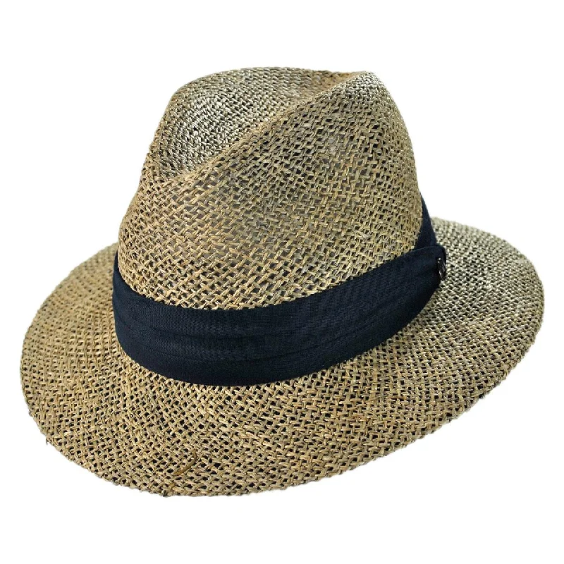 Affordable wool felt hat for simple elegance -Wholesale Seagrass Straw Safari Fedora Hat B2B Pre-Pack