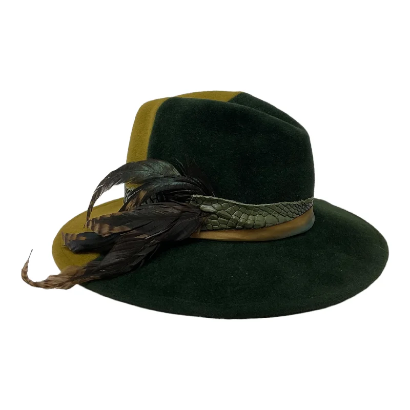 Durable felt hat for rugged outdoor wear -Two Toned Fedora - Moss Green and Olive